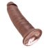 King Cock 10 - liela piesūcekņu dildo (25cm) - brūna 