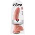 King Cock 9 - liels piesūcekņa dildo ar sēkliniekiem (23 cm) - dabīgs