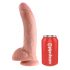 King Cock 9 - liels piesūcekņa dildo ar sēkliniekiem (23 cm) - dabīgs