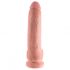 King Cock 9 - liels piesūcekņa dildo ar sēkliniekiem (23 cm) - dabīgs