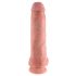 King Cock 11 - liels piesūcekņa, sēklinieku dildo (28cm) - dabīgs 