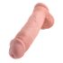 King Cock 11 - liels piesūcekņa, sēklinieku dildo (28cm) - dabīgs 