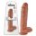 King Cock 11 - piesūceknis, ar sēkliniekiem dildo (28 cm) - tumšs naturāls