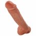 King Cock 11 - piesūceknis, ar sēkliniekiem dildo (28 cm) - tumšs naturāls