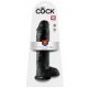 King Cock 11 - liels piesūcekņa dildo ar sēkliniekiem (28cm) - melns 