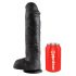 King Cock 11 - liels piesūcekņa dildo ar sēkliniekiem (28cm) - melns 