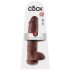 King Cock 11 - liels piesūcekņa dildo ar sēkliniekiem (28 cm) - brūns 