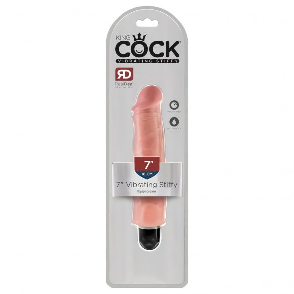 King Cock 7 Stiffy - ūdensizturīgs, dabīgs vibrators (18cm) - dabīgs 