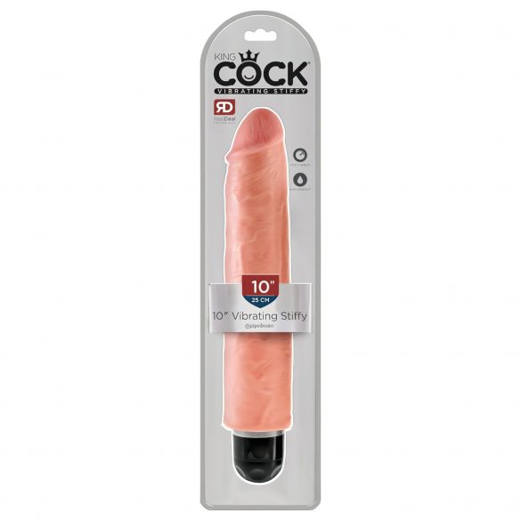 King Cock 10 Stiffy - ūdensizturīgs, dabīgas sajūtas vibrators (25 cm) - dabīgs 