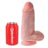 King Cock 9 Resnais - piesūceknis, stulbs dildo (23cm) - dabīgs 