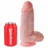 King Cock 9 Chubby - piesūceknis, ar sēkliniekiem dildo (23 cm) - dabīgs