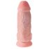 King Cock 9 Resnais - piesūceknis, stulbs dildo (23cm) - dabīgs 