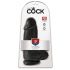 King Cock 9 Chubby - piepējamas pamatnes dildo ar sēkliniekiem (23cm) - melns 