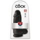 King Cock 9 Chubby - piepējamas pamatnes dildo ar sēkliniekiem (23cm) - melns 