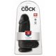 King Cock 9 Chubby – piesūcekņa pamatne, ar sēkliniekiem dildo (23 cm) – melns