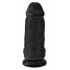 King Cock 9 Chubby – piesūcekņa pamatne, ar sēkliniekiem dildo (23 cm) – melns