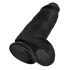 King Cock 9 Chubby - piepējamas pamatnes dildo ar sēkliniekiem (23cm) - melns 