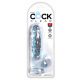 King Cock Clear 6 - piesūceknis, ar sēkliniekiem, mazs dildo (15 cm) 