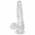 King Cock Clear 6 - piesūceknis, ar sēkliniekiem, mazs dildo (15 cm) 