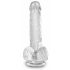 King Cock Clear 6 - piesūceknis, ar sēkliniekiem, mazs dildo (15 cm) 