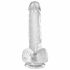 King Cock Clear 6 - piesūceknis, ar sēkliniekiem, mazs dildo (15 cm) 