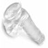 King Cock Clear 6 - piesūceknis, ar sēkliniekiem, mazs dildo (15 cm) 