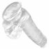 King Cock Clear 6 - piesūceknis, ar sēkliniekiem, mazs dildo (15 cm) 