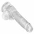 King Cock Clear 6 - piesūceknis, ar sēkliniekiem, mazs dildo (15 cm) 