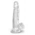 King Cock Clear 7 - piesūceknis, ar zābakiem dildo (18cm) 