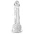 King Cock Clear 7 - piesūceknis, ar zābakiem dildo (18cm) 