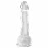 King Cock Clear 7 - piesūceknis, ar zābakiem dildo (18cm) 