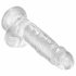 King Cock Clear 7 - piesūceknis, ar zābakiem dildo (18cm) 