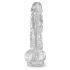 King Cock Clear 8 - piepieduris, ar sēkliniekiem dildo (20cm) 