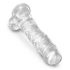 King Cock Clear 8 - piepieduris, ar sēkliniekiem dildo (20cm) 