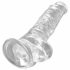 King Cock Clear 8 - piepieduris, ar sēkliniekiem dildo (20cm) 