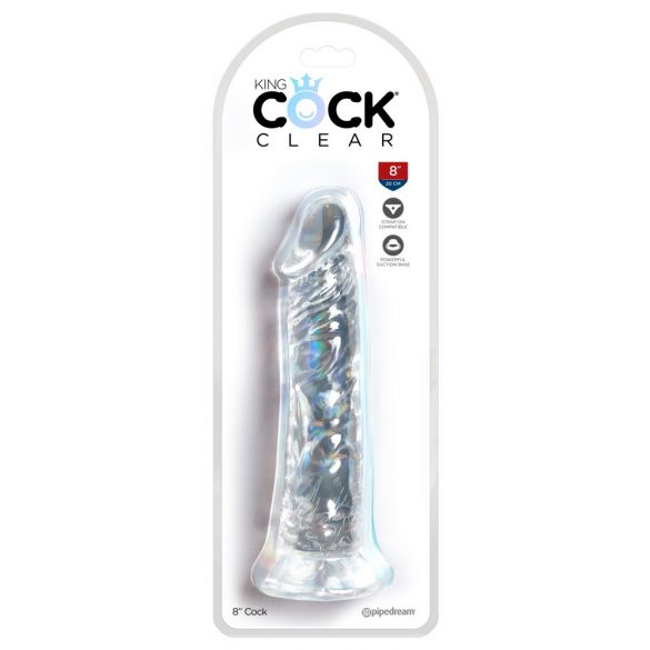 King Cock Clear 8 - piesūcekņu pamatne, liels dildo (20cm) 