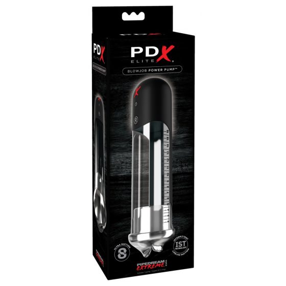 PDX Blowjob - automātiskā dzimumlocekļa sūknis ar lūpām (melns)