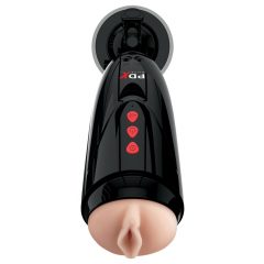  PDX Elite Dirty Talk - akumulators, vibrējošs mākslīgā vagīna masturbators (melns)