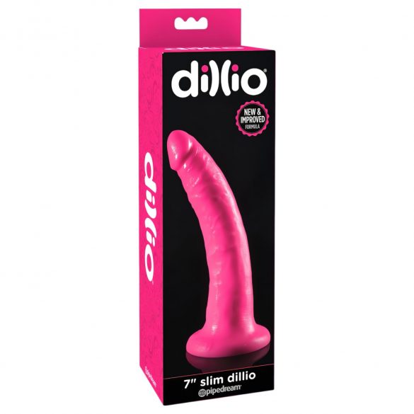 Dillio 7 - piesūcekņa pamatne, reālistisks dildo (18 cm) - rozā