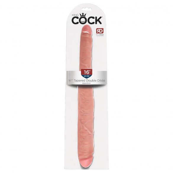 Karaliskais loceklis 16 Tapered - reālistisks dubultais dildo (41 cm) - dabīgs