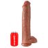 King Cock 15 - piesūcekņu pēdām, sēkliniekiem, milzu dildo (38cm) - tumši dabīgs 