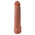 King Cock 15 - piesūcekņu pēdām, sēkliniekiem, milzu dildo (38cm) - tumši dabīgs 