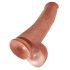 King Cock 15 - piesūcekņu pēdām, sēkliniekiem, milzu dildo (38cm) - tumši dabīgs 