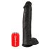 King Cock 15 - ar piesūcekni, ar sēkliniekiem dildo (38cm) - melns 