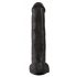 King Cock 15 - ar piesūcekni, ar sēkliniekiem dildo (38cm) - melns 