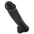 King Cock 15 - ar piesūcekni, ar sēkliniekiem dildo (38cm) - melns 