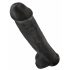 Karaliskais gailis 15 - ar piesūcekni, ar sēkliniekiem dildo (38 cm) - melns