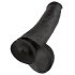 King Cock 15 - ar piesūcekni, ar sēkliniekiem dildo (38cm) - melns 