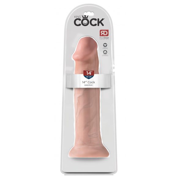 King Cock 14 - piesūcekņa bāze, liels dildo (36 cm) - dabīgs 