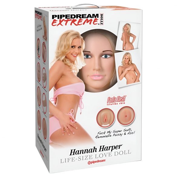 Pipedream Hannah Harper - dzīvās uzbūves gumijas lelle ar 3D seju 